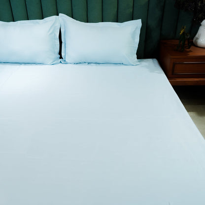 Organic Cotton Fitted Sheet| Baby Blue| 100% Cotton