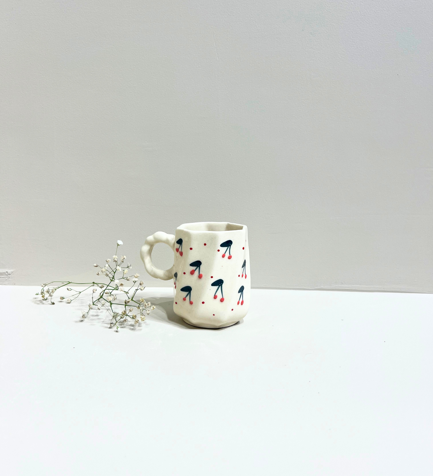 Cherry Pop Handmade Ceramic Mug – Quirky, Playful & Perfectly Imperfect