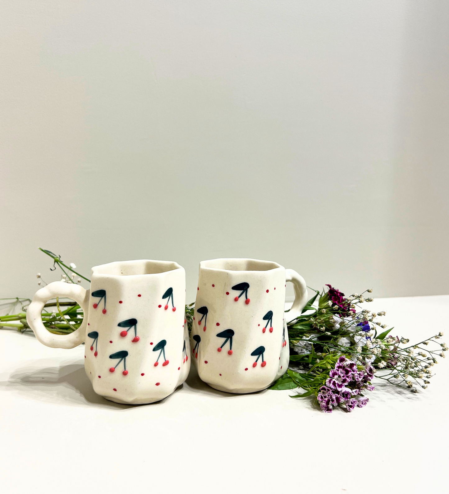 Cherry Pop Handmade Ceramic Mug – Quirky, Playful & Perfectly Imperfect
