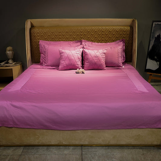 Diamond Simplicity Designer Bedsheet Bundle| Pink| 100% Cotton