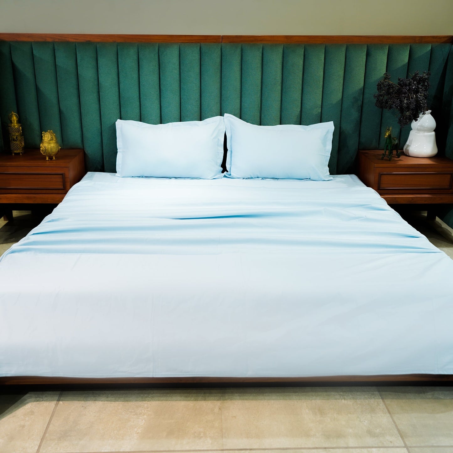 Organic Cotton Fitted Sheet| Baby Blue| 100% Cotton