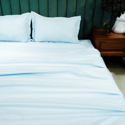 Organic Cotton Fitted Sheet| Baby Blue| 100% Cotton
