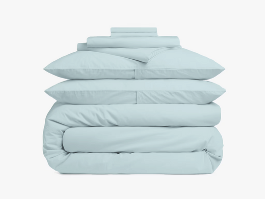 Solid Oragnic Sheet Duvet Bundle| Baby Blue| 100%Cotton