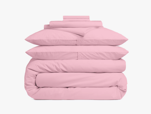 Solid Oragnic Sheet Duvet Bundle| Baby Pink| 100%Cotton