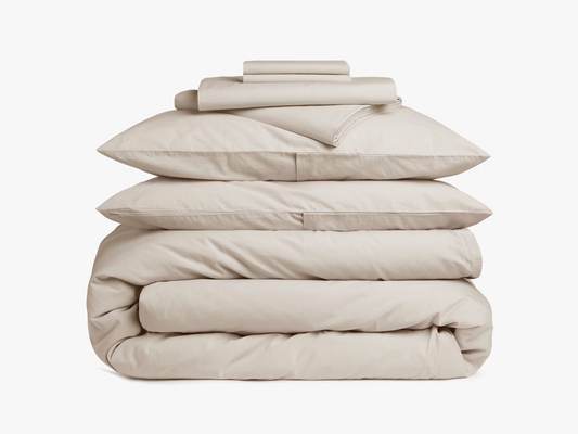 Solid Oragnic Sheet Duvet Bundle| Beige| 100%Cotton