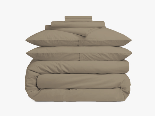 Solid Oragnic Sheet Duvet Bundle| Coffee| 100%Cotton