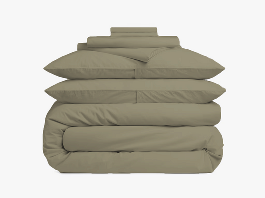 Solid Oragnic Sheet Duvet Bundle| Sage Green| 100%Cotton