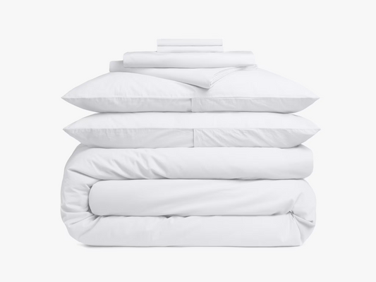 Solid Oragnic Sheet Duvet Bundle| White| 100%Cotton