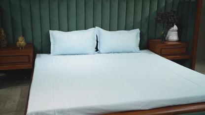 Organic Cotton Fitted Sheet| Baby Blue| 100% Cotton