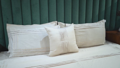 Classic Charm Designer Bedsheet Bundle| Beige| 100% Cotton